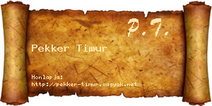 Pekker Timur névjegykártya